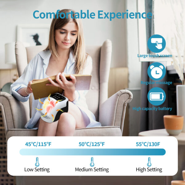 Rechargeable Knee Massager with Heat Therapy & Vibration Function