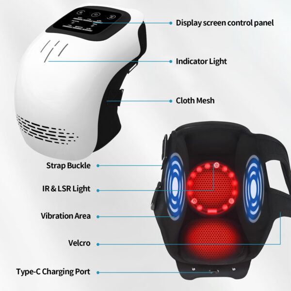 Rechargeable Knee Massager with Heat Therapy & Vibration Function
